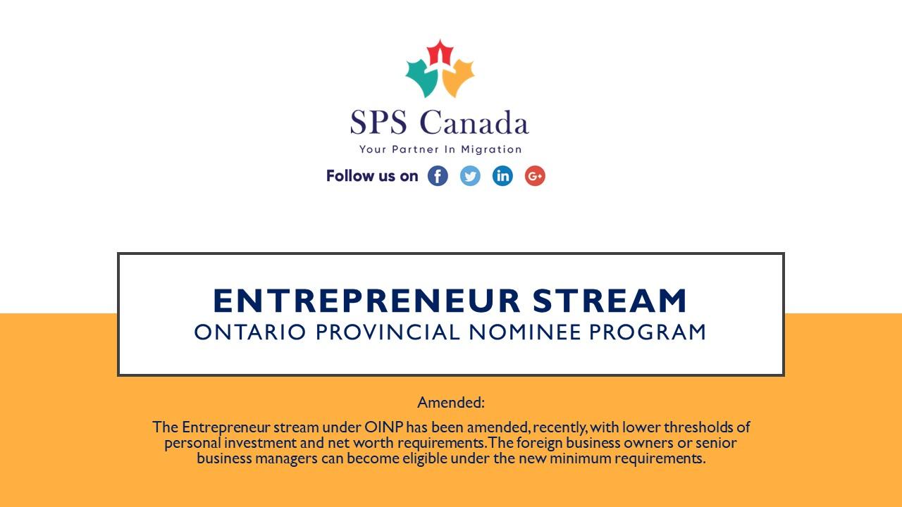 Immigrating under OINP’s entrepreneur stream made easier for foreign business investors
